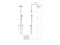 Columna De Ducha Termostática Con Altura Regulable A5A2F18C00 T – PLUS – VICTORIA – Roca