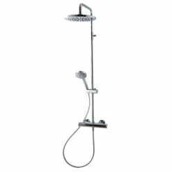 Columna Ducha Termostática Aroha Cuerpo Frío Rociador 200 Mm Abs, Flexo Pvc Y Maneral- 46049301 – Galindo