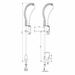 Columna Industrial Mezcladora Accionamiento Mediante Maneta Monomando – 70810 – Presto Iberica