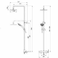 Columna Mezcladora 200 Mm En Abs Y Flexo Inox – 49550100 – Kily – Galindo