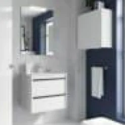 Conjunto Completo Mueble Attila De 2 Cajones, Lavabo De Porcelana, Espejo Y Aplique LED – Attila – Salgar