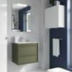 Conjunto Completo Mueble Attila De 2 Cajones, Lavabo De Porcelana, Espejo Y Aplique LED – Attila – Salgar