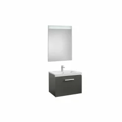 Conjunto Completo Mueble 1 Cajón + Lavabo + Espejo Luz Integrada (80 O 60 Cm) – Prisma – Roca