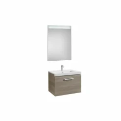 Conjunto Completo Mueble 1 Cajón + Lavabo + Espejo Luz Integrada (80 O 60 Cm) – Prisma – Roca