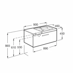 Conjunto Completo Mueble De 1 Cajón + Lavabo De 90 O 110 Cm – Prisma – Roca