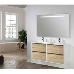 Conjunto De Baño Mueble Suspendido + Lavabo Ceramica + Espejo – Melanie – Jumar