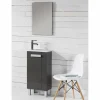 Conjunto De Baño Para Espacios Reducidos 40×22 Cm Gris Brillo – Camille – Muebles Jumar