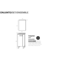 Conjunto De Baño Para Espacios Reducidos 40×22 Cm Blanco Brillo – Camille – Muebles Jumar