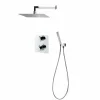 Conjunto De Baño-ducha Termostático Empotrable Atlantis Cuadrado Negro – K230047416 – Galindo – LuxCover