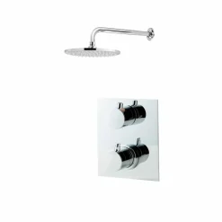 Conjunto De Ducha Termostático Empotrable Atlantis Redondo Negro – K130047316 – Galindo – LuxCover