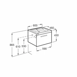 Conjunto De Mueble 1 Cajón + Lavabo 80 O 60 Cm – Prisma – Roca