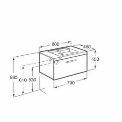 Conjunto De Mueble 1 Cajón + Lavabo 80 O 60 Cm – Prisma – Roca