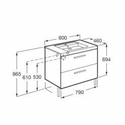 Conjunto De Mueble + Lavabo 80 O 60 Cm – Prisma – Roca