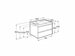 Conjunto De Mueble De Dos Cajones Y Lavabo FINECERAMIC – Ona – Roca