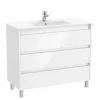 Conjunto De Mueble De Tres Cajones Y Lavabo De Porcelana – Tenet – Roca