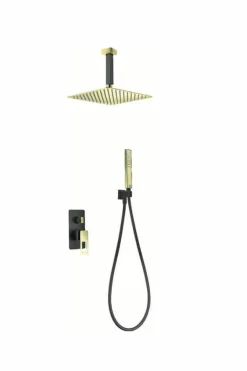 Conjunto Ducha Monomando Empotrado Estocolmo Negro – BDES37-6NGOLD – Imex