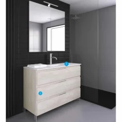 Conjunto Mueble A Suelo 3 Cajones Con Encimera Quadra Life SolidCoat Surface – Serie Life – Baños10