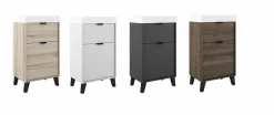 Conjunto Mueble A Suelo 1 Cajon Y 1 Puerta ó 1 Cajon Y 2 Puertas Con Fondo Reducido De 35,5 Cm + Lavabo Midi – Visobath