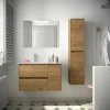 Conjunto Mueble De Baño 2 Cajones Y 1 Puerta Derecha Lavabo Espejo Aplique 84,8 Cm- Noja – Salgar