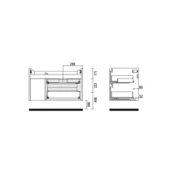Conjunto Mueble De Baño 2 Cajones Y 1 Puerta Derecha Lavabo Espejo Aplique 84,8 Cm- Noja – Salgar