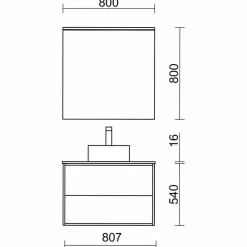 Conjunto Mueble De Baño + Lavabo Sobre Encimera – Optimus – Salgar