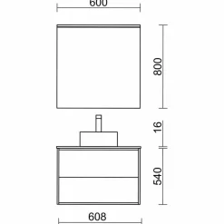 Conjunto Mueble De Baño + Lavabo Sobre Encimera – Optimus – Salgar