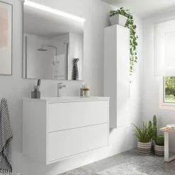 Conjunto Mueble De Baño + Lavabo + Espejo + Aplique – Optimus – Salgar