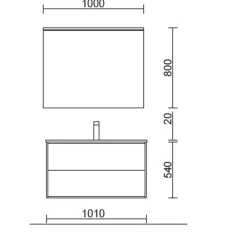 Conjunto Mueble De Baño + Lavabo + Espejo + Aplique – Optimus – Salgar