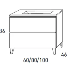 Conjunto Mueble De Baño A Suelo + Lavabo Ceramico Flat – Granada – Visobath