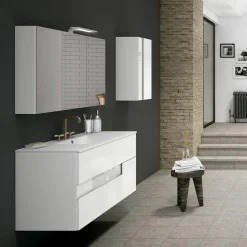 Conjunto Mueble De Baño Suspendido 2 Cajones + Lavabo De Porcelana Flat – Vision – Visobath