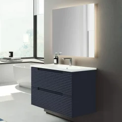Conjunto Mueble De Baño Suspendido 2 Cajones + Lavabo Cerámico Flat/Ada – Kyoto – Visobath