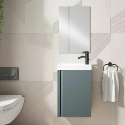 Conjunto Mueble Suspendido + Lavabo + Espejo Fondo Reducido De 40 Cm – Lagos – Visobath