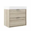 Conjunto Mueble Suspendido 2 Cajones + Lavabo Ceramico Midi Con Fondo Reducido 35,5 Cm – Midi – Visobath