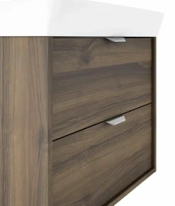 Conjunto Mueble Suspendido 2 Cajones + Lavabo Ceramico Midi Con Fondo Reducido 35,5 Cm – Midi – Visobath