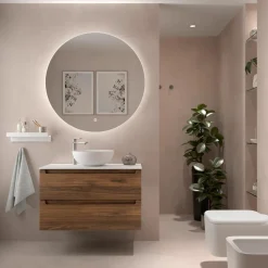 Conjunto Mueble Suspendido 2 Cajones Con Lavabo Toscana Y Toallero Lateral – Monterrey – Salgar