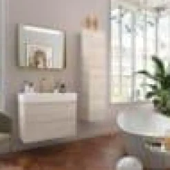Conjunto Mueble Suspendido 2 Cajones Con Lavabo Toscana Y Toallero Lateral – Monterrey – Salgar