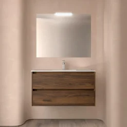 Conjunto Mueble Suspendido 2 Cajones Y Lavabo De Porcelana – Noja – Salgar