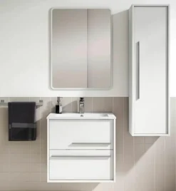 Conjunto Mueble Suspendido 2 Cajones + Lavabo Ceramico Flat – Aqua – Visobath