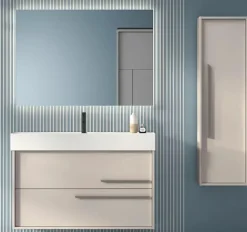 Conjunto Mueble Suspendido 2 Cajones + Lavabo Ceramico Flat – Aqua – Visobath