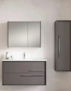 Conjunto Mueble Suspendido 2 Cajones + Lavabo Ceramico Flat – Aqua – Visobath