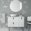 Conjunto Mueble Suspendido 2 Cajones Y 1 Puerta Derecha Blanco Mate Con Tapa Solid Y Lavabo Sobreencimera – Uniiq D – Salgar