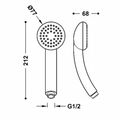 Ducha De Mano Ø 77 Mm. Boquillas Anticalcáreas – 9134725 – Tres Grifería