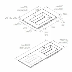 Encimera De Piedra Grosor 2 Cm 1 ó 2 Senos Urano – Aquore