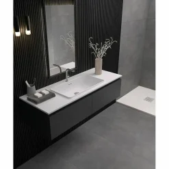 Encimera Standard De Carga Mineral Con Textura Lisa. Color Blanco – Levisa – Doccia