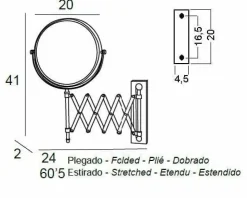 Espejo Aumento 5X Pared – Cromo Modelo Combis – 6351002 – Manillons Torrent