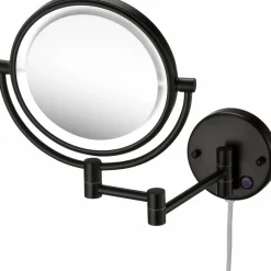 Espejo Aumento 5X Pared Negro Mate Modelo Combis – 6348081 – Manillons Torrent