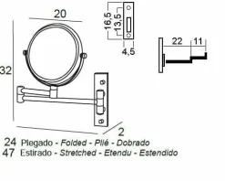 Espejo Aumento 5X Pared Negro Mate Modelo Combis – 6349081 – Manillons Torrent