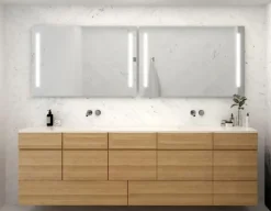 Espejo Con Luz Frontal Proyectado Con Franjas Laterales Modelo Mika – DecorBath