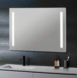 Espejo Con Luz Frontal Proyectado Con Franjas Laterales Modelo Mika – DecorBath