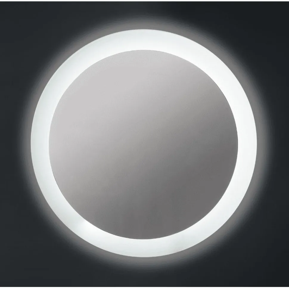 Espejo Redondo Retroiluminado Y Luz Frontal Perimetral Modelo Luna – DecorBath
